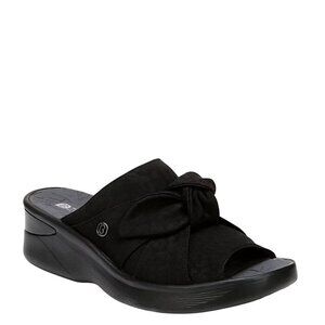 BZEES Smile Wedge Sandal Black Size 7M
